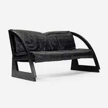 Larry Bell, Sofa De Lux Series II, 1999, leather, lacquered wood