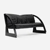 Larry Bell, Sofa De Lux Series II, 1999, leather, lacquered wood