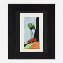 Talisman to Avert Crashing by Ken Price, 1997, ink and watercolor on paper in artist's frame, sold Feb 2026