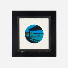 Ken Price, Santa Monica Pier, 1996, ink and watercolor on paper in artist's frame