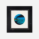 Ken Price, Santa Monica Pier, 1996, ink and watercolor on paper in artist's frame
