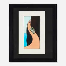 Talisman to Avert Collision by Ken Price, 1997, ink and watercolor on paper in artist's frame, sold Feb 2026
