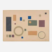 Untitled by Loló Soldevilla, c. 1955, oil on canvas laid to panel in artist's frame, sold Feb 2026