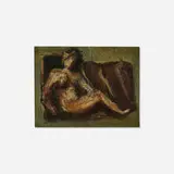 Mario Sironi, Seated Nude, oil on panel
