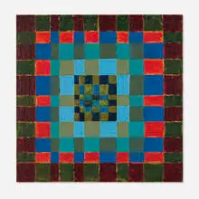 Untitled (Checkerboard) by Richard Pettibone, 1960, oil on canvas, sold Feb 2026