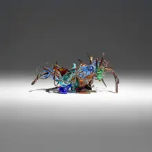 Untitled by Claire Falkenstein, brazed copper and fused glass, sold Feb 2026