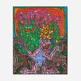 Robert Combas, Phillibert se prend pour une plante à fleurs..., 1989, acrylic on canvas