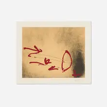Untitled by Antoni Tàpies, aquatint in colors on Arches, sold Jan 2026