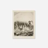 Marc Chagall, L'Alouette et ses Petits avec le Maître d'un champ (from the Jean de La Fontaine: Fables portfolio), etching