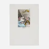 Rasputín (from the Les caprices de Goya de Dalí portfolio) by Salvador Dalí, 1977, drypoint etching and heliogravure in colors with stencil on BFK Rives, sold Jan 2026