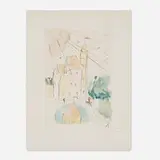 Salvador Dalí, Château de Vascoeuil, 1974, drypoint etching and stencil in colors on Arches