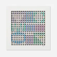 Hidden Image by Yaacov Agam, 1978, screenprint in colors on acrylic with moveable grille, sold Jan 2026