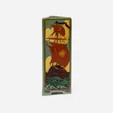 Roseville Pottery, Rare Aztec vase with Viking ships, 1904, glazed and squeezebag-decorated earthenware