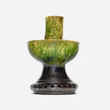George E. Ohr, Large flower frog, 1897-1900, glazed earthenware