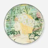 Galileo Chini for L'Arte della Ceramica, Art Nouveau charger with female portraits, c. 1898, glazed earthenware
