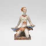 Gudrun Baudisch for Wiener Werkstätte, Female figure with bowls, c. 1927, glazed earthenware