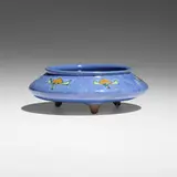 Frederick Hurten Rhead for Rhead Pottery, Rare bowl with stylized flowers, 1914-17, glazed earthenware