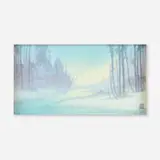 Sallie Coyne for Rookwood Pottery, Winter scenic Vellum plaque, c. 1930, glazed porcelain