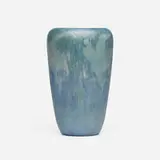 Henrietta Bailey for Newcomb College Pottery, Transitional scenic vase with tall pines and Spanish moss, 1914, glazed earthenware