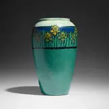 Paul Revere Pottery, Large vase with daffodils, c. 1930, glazed earthenware