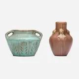 Van Briggle Pottery, Vases, set of two, c. 1907-12, glazed earthenware