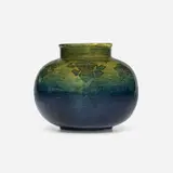 Pauline Pottery, Rare vase with stylized hops, c. 1905, glazed earthenware