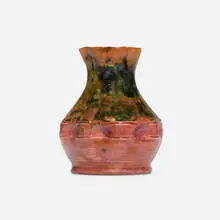 Diminutive vase by George E. Ohr, 1895-96, glazed earthenware, sold May 2026