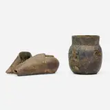 George E. Ohr, Burnt Babies, set of two, 1892-94, glazed earthenware