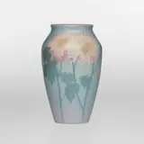 Edward Diers for Rookwood Pottery, Vellum vase with chrysanthemums, 1929, glazed porcelain