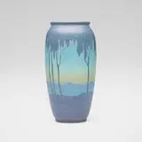 Lenore Asbury for Rookwood Pottery, Twilight scenic Vellum vase, 1930, glazed porcelain