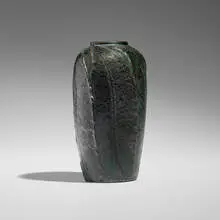 Merrimac Pottery, Vase with leaves, c. 1905, glazed earthenware