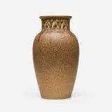 William E. Hentschel for Rookwood Pottery, Large Ombroso vase with stylized flowers, 1916, glazed earthenware