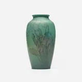 Margaret Helen McDonald for Rookwood Pottery, Double Vellum/Decorated Mat vase with irises, 1929, glazed porcelain