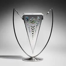 Jon Kuhn, Smoking Sage, 1999, ground, polished, and laminated glass, stainless steel