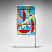 Dorothy Hafner, Measure for Measure, 2000, multi-layered fused glass, stainless steel