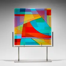 Dorothy Hafner, Spectral Variations, 2005, multi-layered fused glass, stainless steel