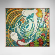 KéKé Cribbs, Mermaids, 2001, glass tiles, copper, wood