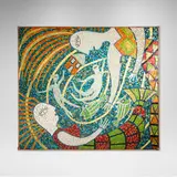 KéKé Cribbs, Mermaids, 2001, glass tiles, copper, wood