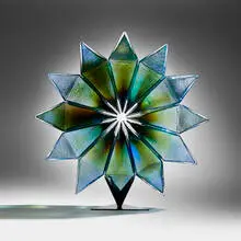 Richard Royal, Water Wheel, 2010, hand-blown glass, metal