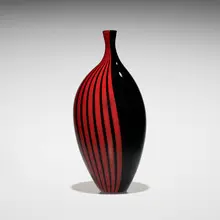 Giano bottle by Lino Tagliapietra, c. 1988, hand-blown glass, sold May 2026