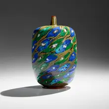 Yoichi Ohira, Fiori Verdi e Blu, 1998, hand-blown glass canes with murrine and powder inserts