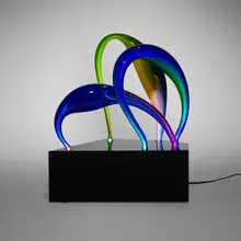 Paul Seide, Triple Loop, 1980, hand-blown satin glass, neon or argon gas, acrylic