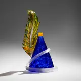 Dale Chihuly, Ultramarine Venetian with Viridian Feather, 1989, hand-blown glass