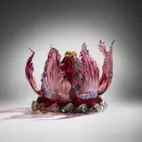 Dale Chihuly, Gold Violet Carmine Venetian with Rose Madder Leaves, 1989, hand-blown glass
