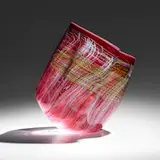 Dale Chihuly, Amethyst Soft Cylinder with Curry Drawing, 1989, hand-blown glass