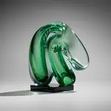 Harvey Littleton, Green Chambered Form, 1977, hand-blown, cut, and polished glass