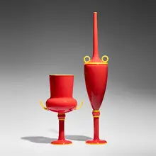 Dante Marioni, Red/Yellow Needle Nose Pair, 1994, hand-blown glass