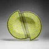 Klaus Moje, Large Platter #12, 1988, fused, slumped, cut, ground and sand-blasted glass