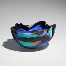 Toots Zynsky, Untitled from the Tierra del Fuego series, 1991, filet de verre fused and thermo-formed glass threads