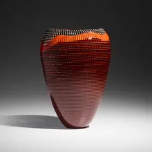 Tessuto vase by Lino Tagliapietra, 1991, fused glass canes, sold May 2026